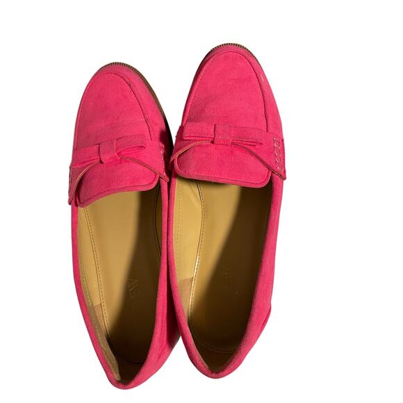J. Crew pink bow foux suede preppy classic loafers size 7 - Picture 3 of 8